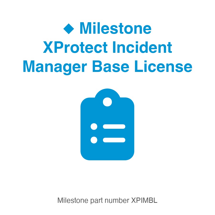 Milestone XProtect Incident Manager Base License, part number XPIMBL
