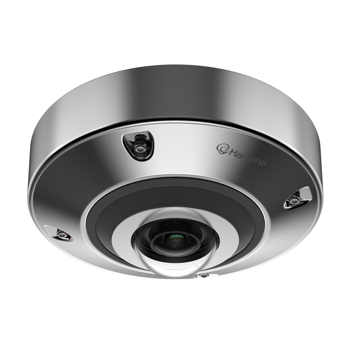 Hanwha XNF-A9014RS 12MP Stainless Steel IR Fisheye AI Camera, right view