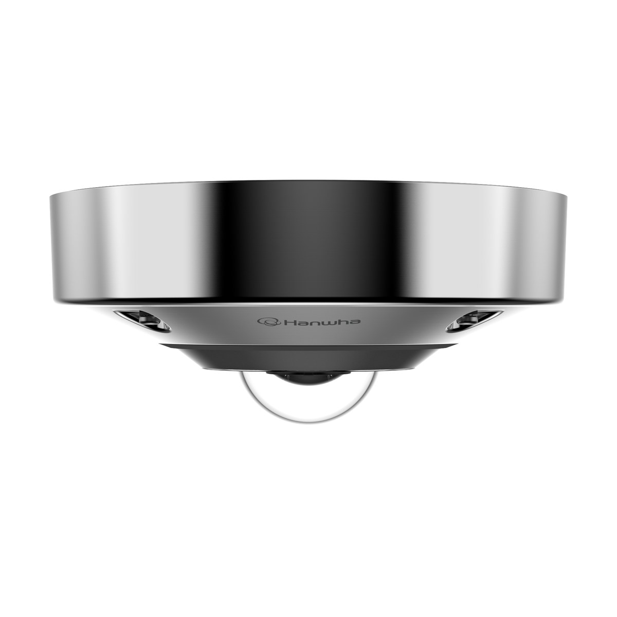 Hanwha XNF-A9014RS 12MP Stainless Steel IR Fisheye AI Camera, front view